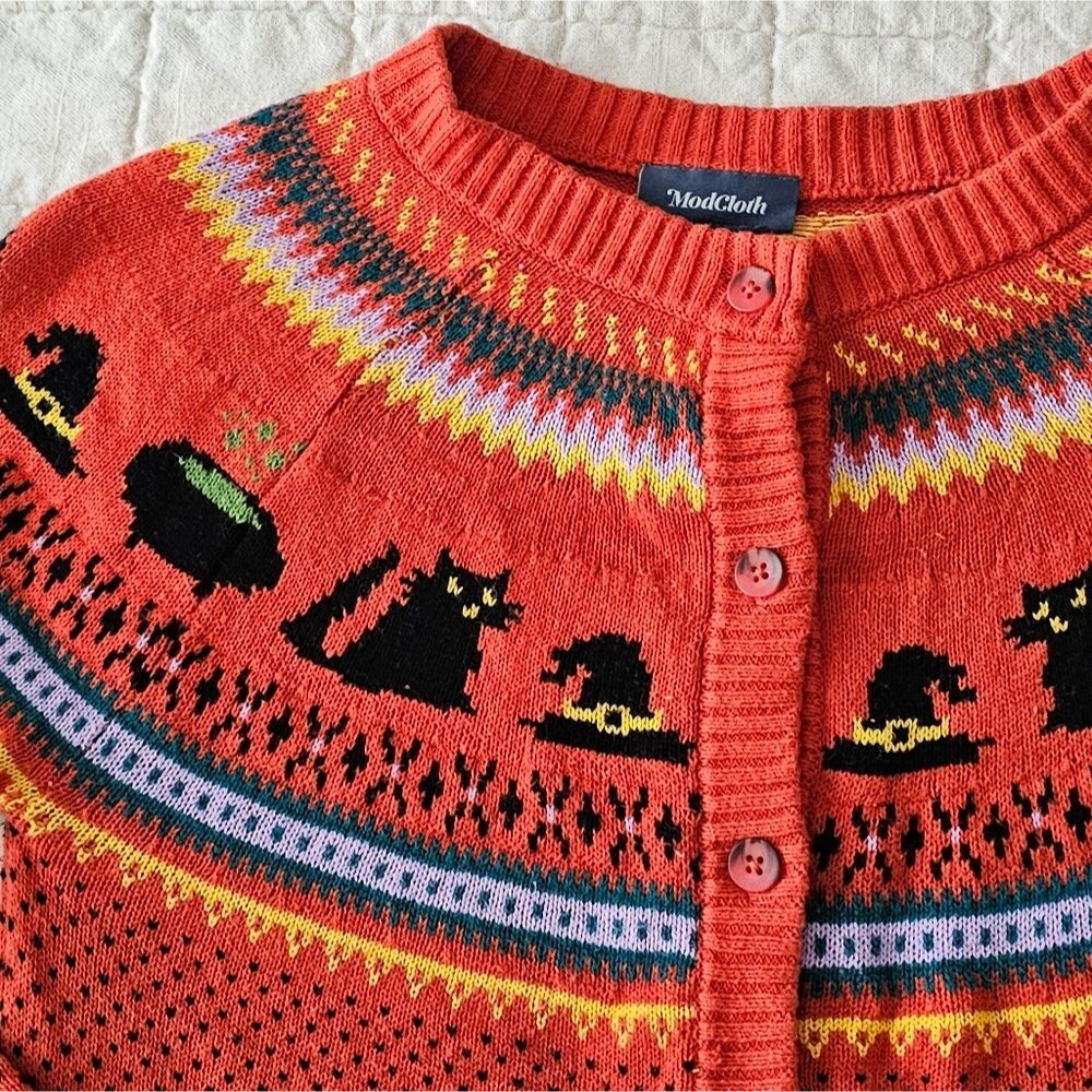 ModCloth Witches Candy Fair Isle Knit Cardigan - Picture 3 of 7